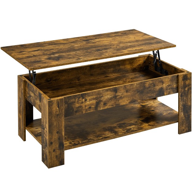 Yaheetech Lift Top Coffee Table With Hidden Compartment amp Open Shelf For Living Room