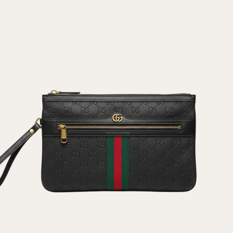 Gucci Microguccissima Clutch Web Stripe 10.6 Inches