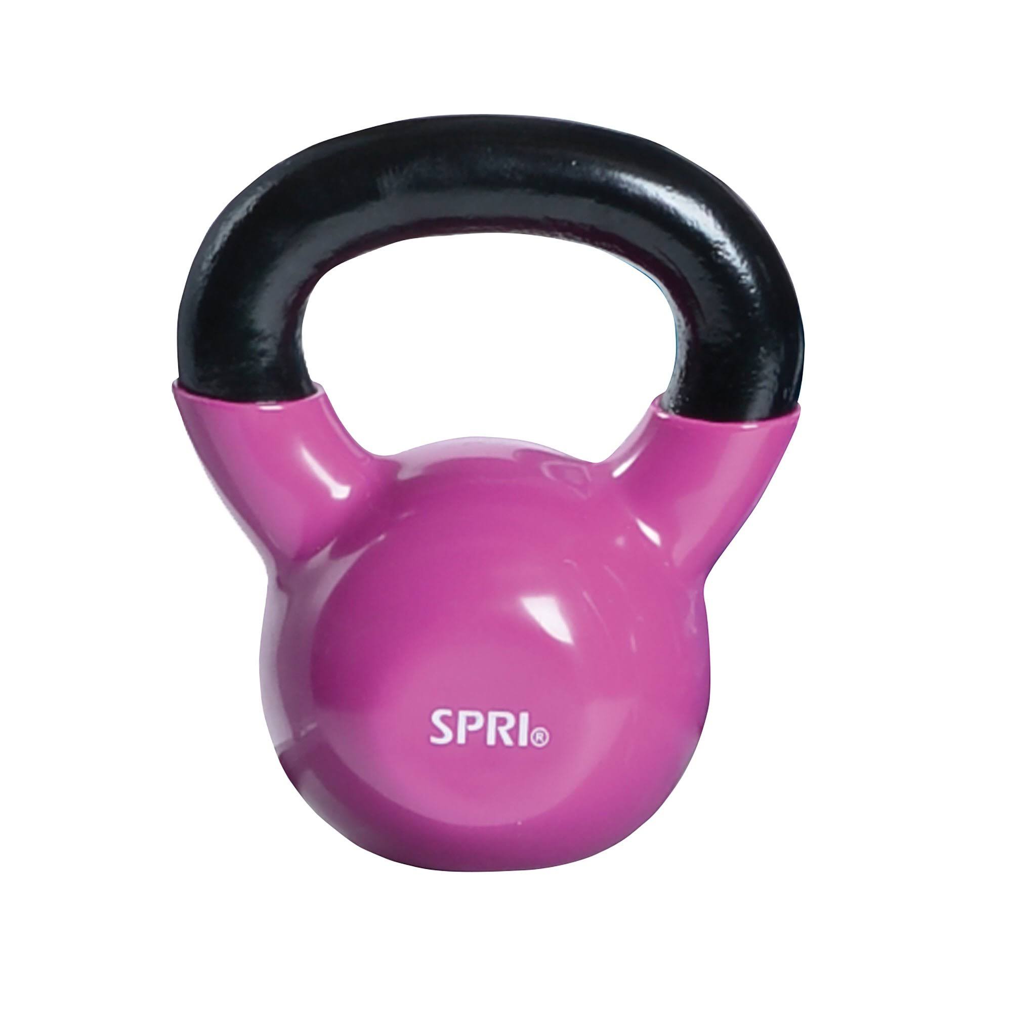 Spri Deluxe Vinyl Kettlebell (Green, 25-Pound)