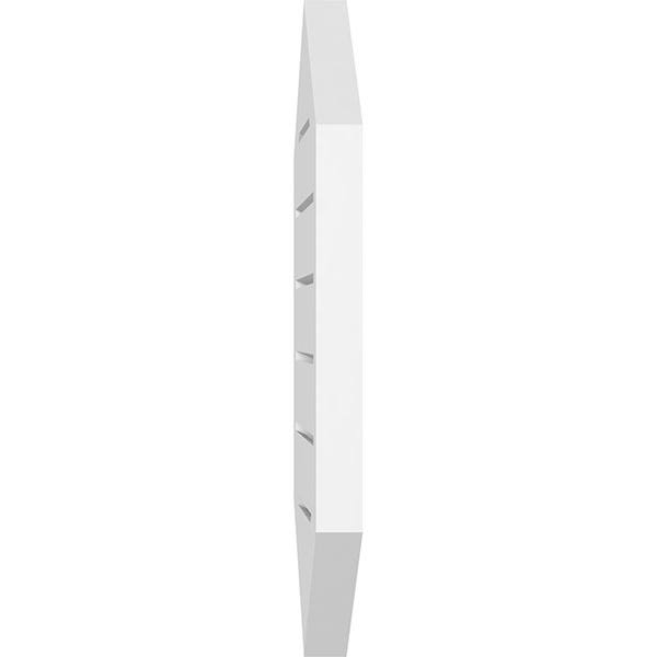 Ekena Millwork GVPVP34X1802SF-04 34x22W x 18x22H Vertical Peaked Surface Mount PVC Gable Vent 4/12 Pitch: Functional, w/ 2x22W x