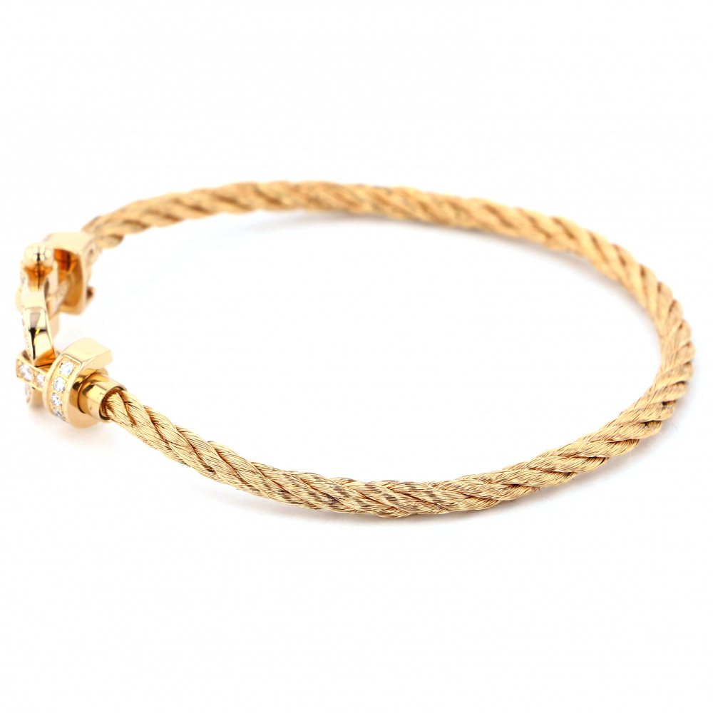 FRED Force 10 Mm Full Diamond Bracelet 18K Rose Gold