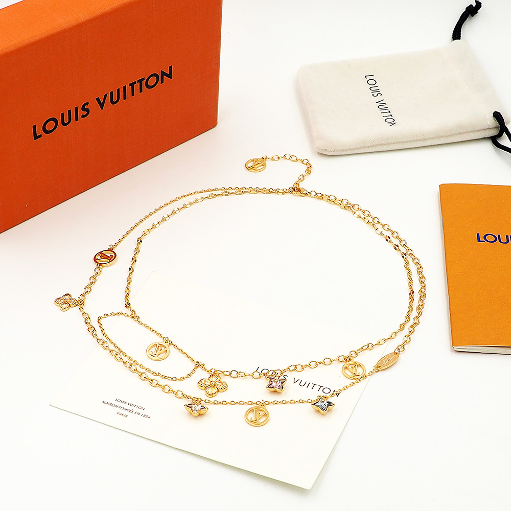 LV Double Gold Necklace - cnluxepick
