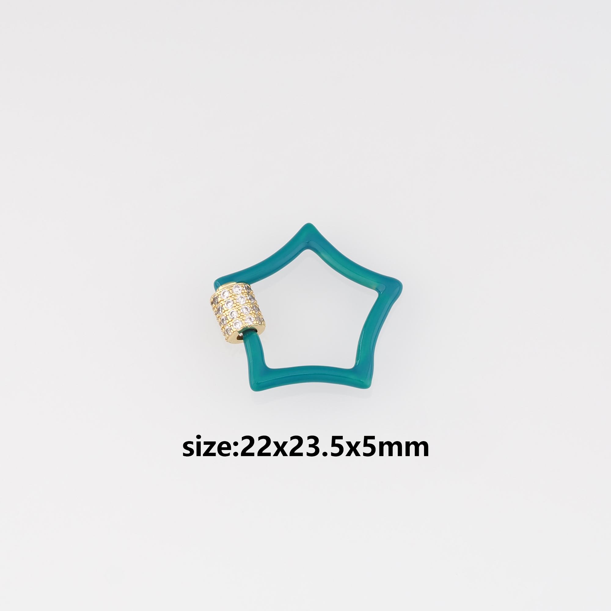 18K Gold Filled Star Carabiner Clips,Enamel Screw Clasp Lock for DIY Jewelry Finding Necklace Bracelet