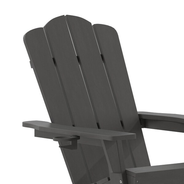 Commercial Grade AllWeather Adirondack Chair with Swiveling Cupholder