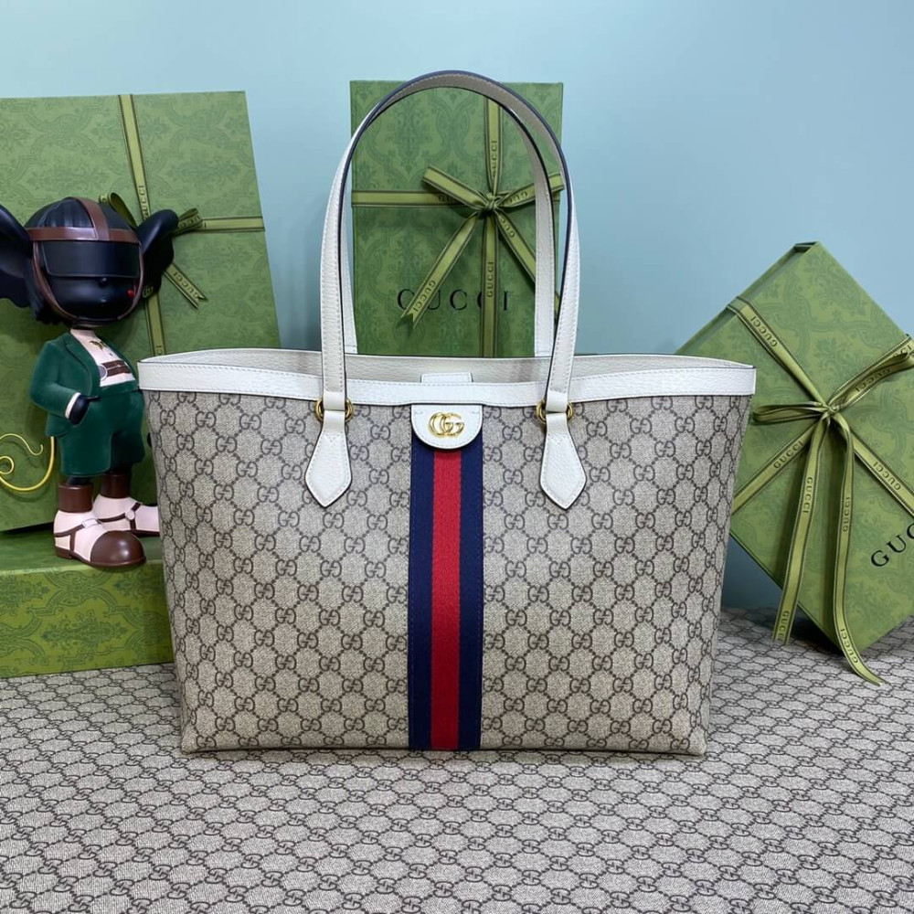 Gucci Ophidia GG Medium Tote White