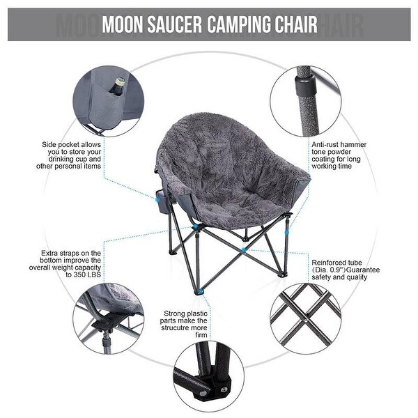 Plush Moon Saucer Chair with Carry Bag