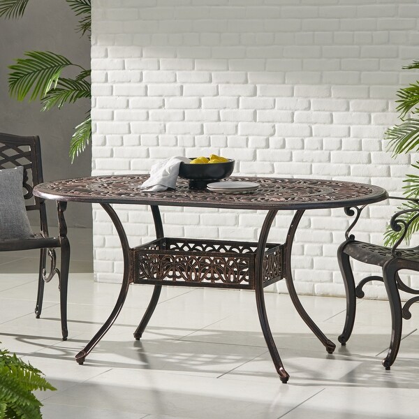Aluminum Dining Table,Shiny Copper,Assembly Required
