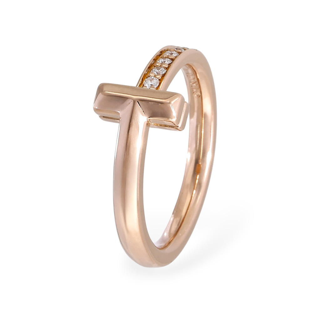 Tiffany & Co. Tiffany T Ring 18K Rose Gold Diamond 67795296