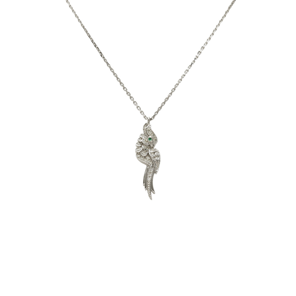 Cartier Parrot Motif 18k White Gold Necklace B3046200
