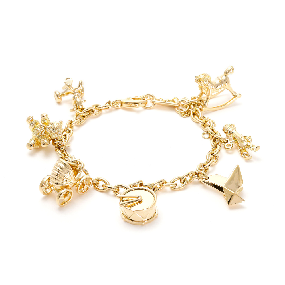 Cartier Charm 7 Motifs K18YG Yellow Gold Bracelet
