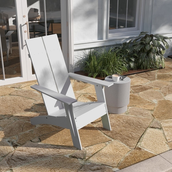 Modern Dual Slat Back Adirondack Style Patio Chair
