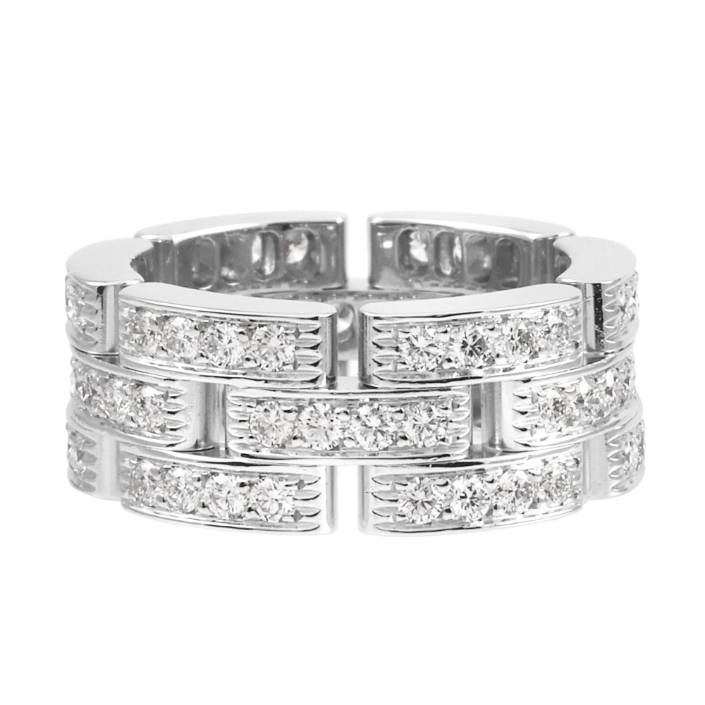 Cartier Mayon Pantale Ring 18K White Gold Diamond