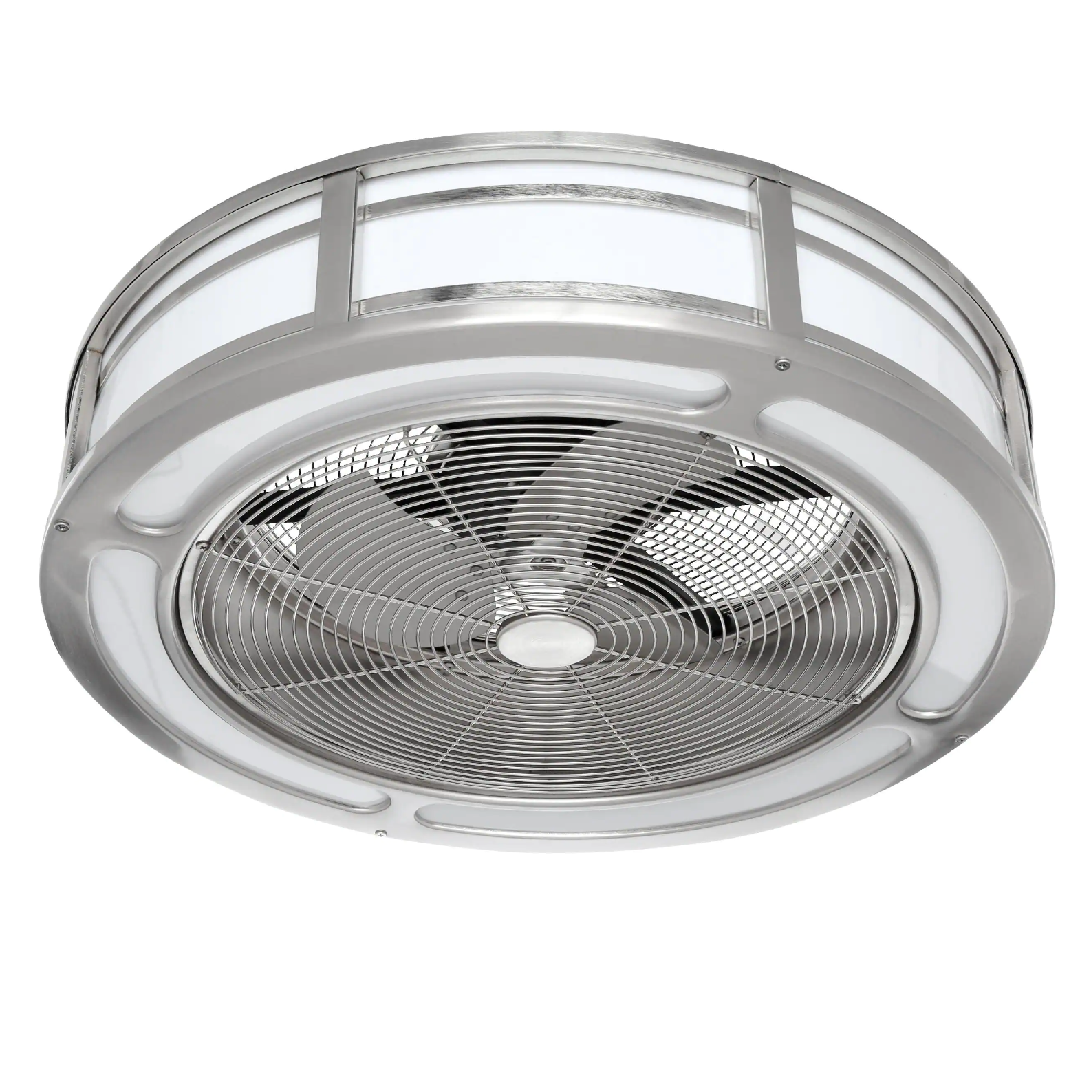 Home Decorators Collection Brette II 23 in. LED Indoor/Outdoor Brushed Nickel Ceiling Fan with Light and Remote Control