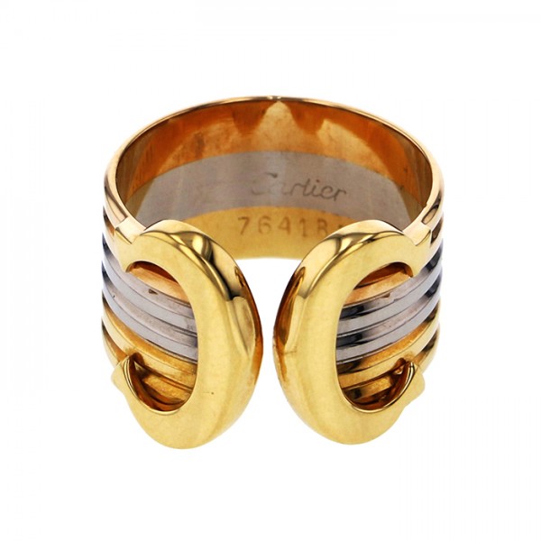 Cartier 2C Ring 18K White Gold & 18K Rose Gold