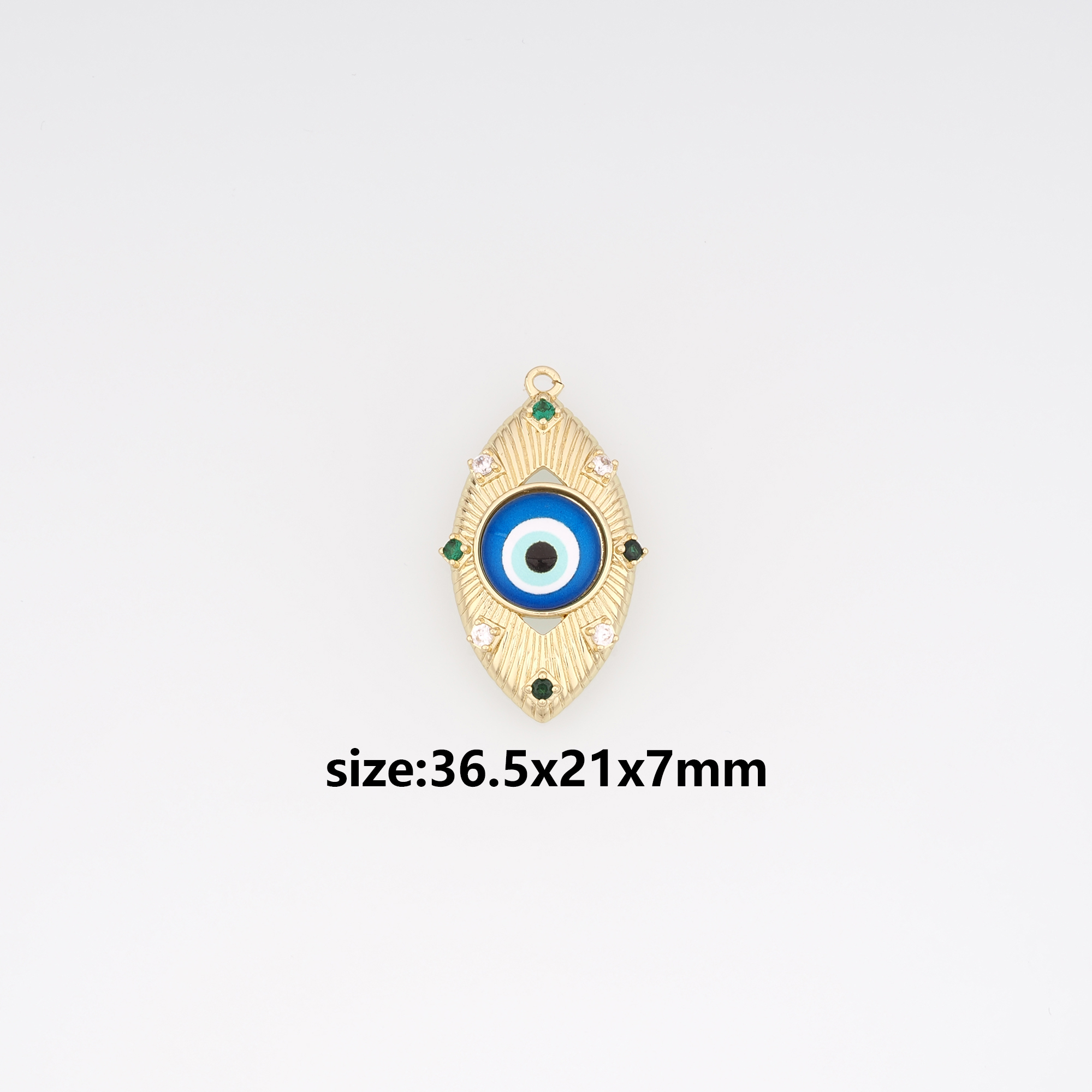 18K Gold Filled Evil Eye Pendant,Enamel Evil Eye Charm Earrings Necklace for DIY Jewelry Making Supply