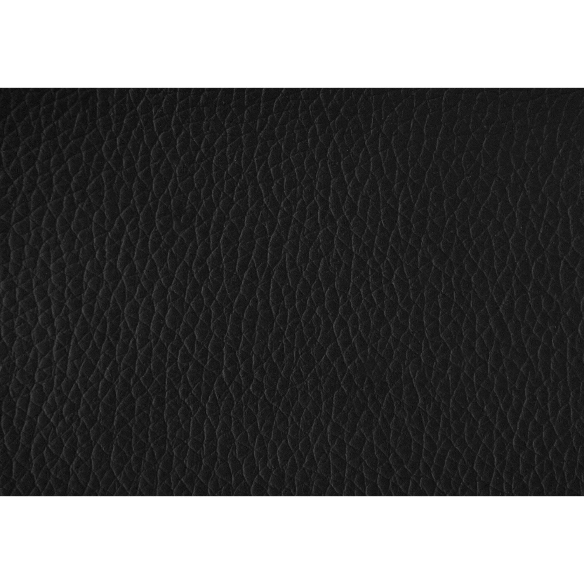 16.75x22 x 16.75x22 x 17x22 Black Leather Look Fabric Ottoman