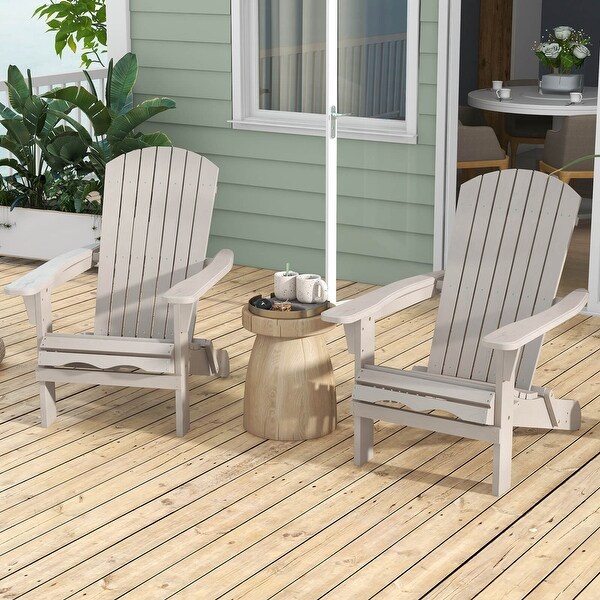 Costway Folding Adirondack Chair Set of 1/4 with High Backrest and Wide