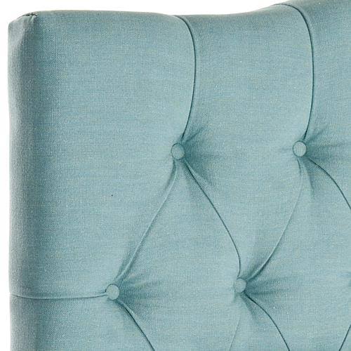 Safavieh Axel Grey Linen Tufted Queen Headboard