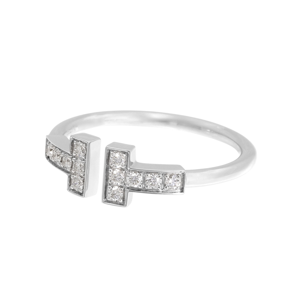 Tiffany & Co. Tiffany T Wire Ring 18K White Gold Diamond 60147226
