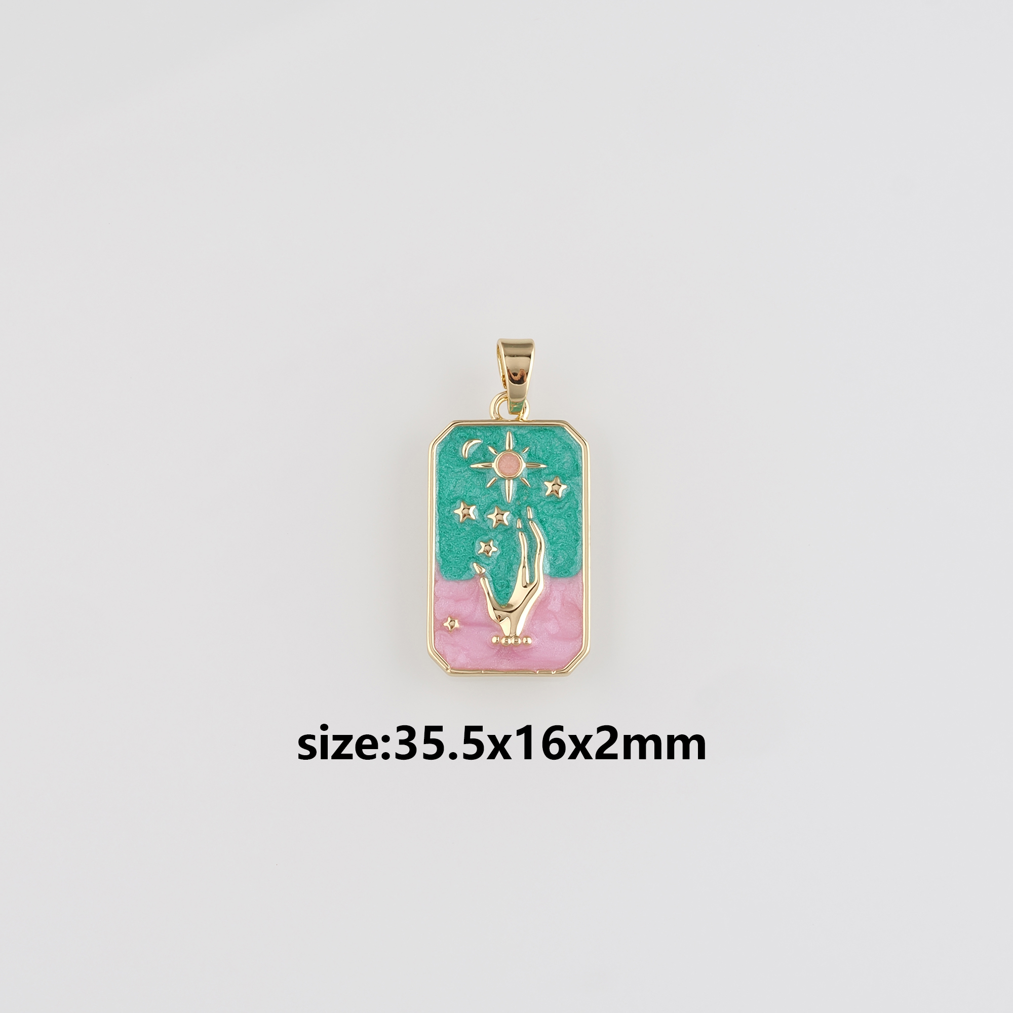 18K Gold Filled North Star Pendant,Enamel Celestial Charm Earrings Necklace for DIY Jewelry Making Supply