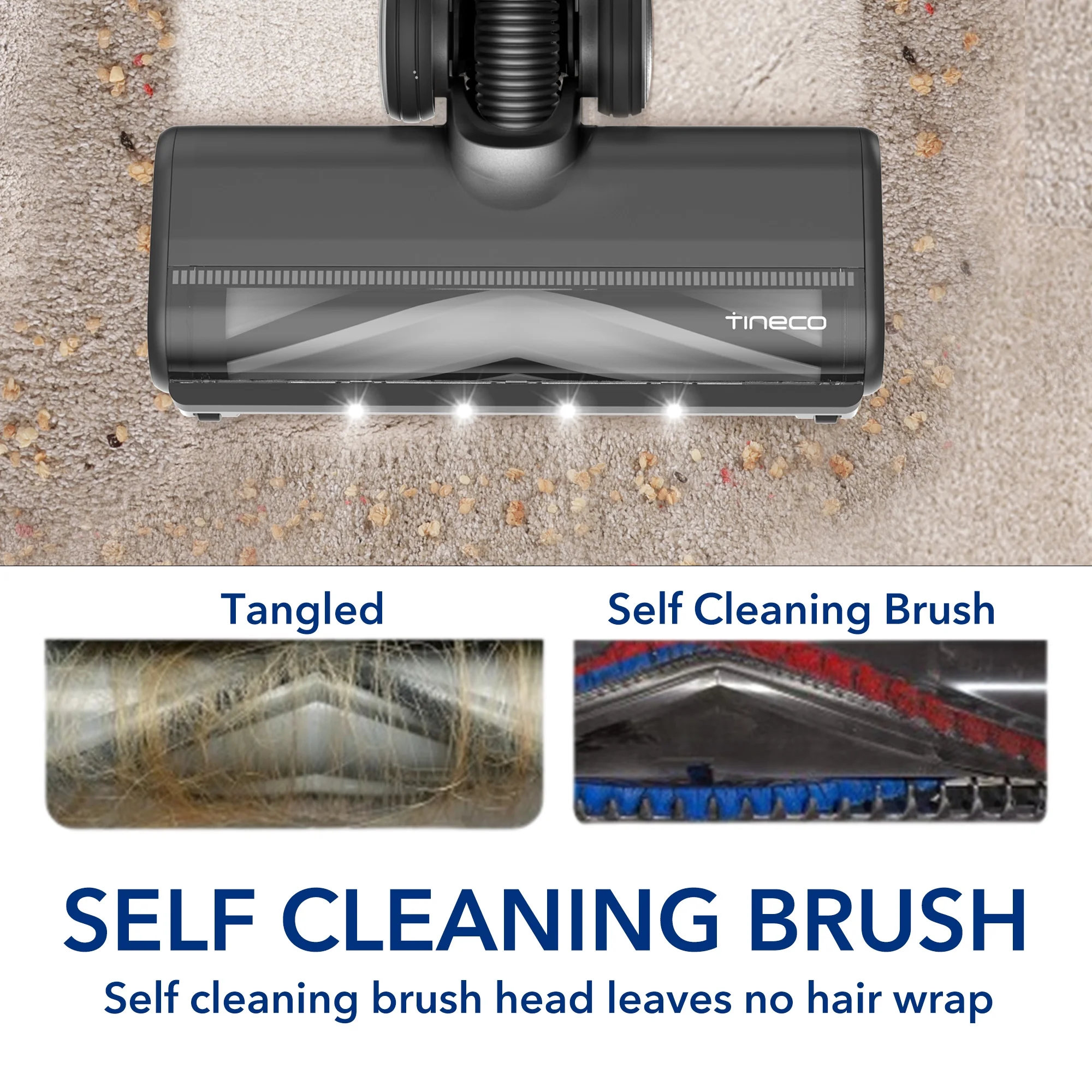 Tineco Pure One S11 ZT Smart Cordless Stick Vacuum + ZeroTangle Technology for Hard Floors/Carpet