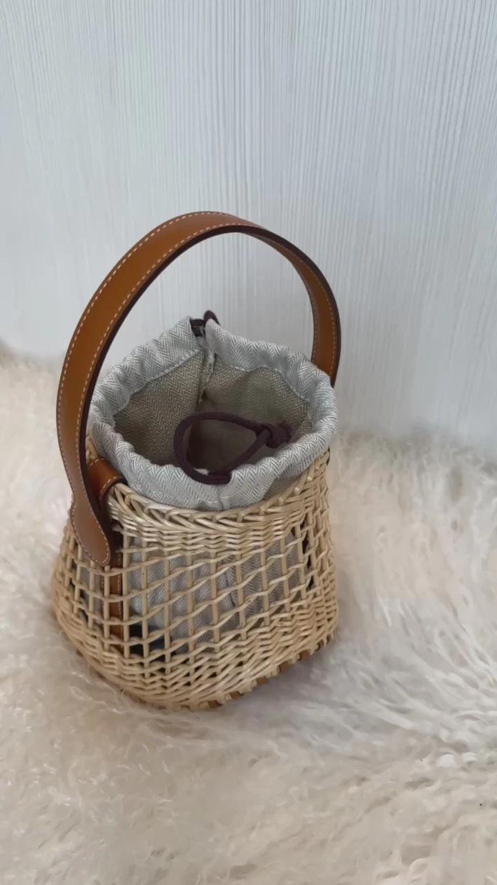 Hermès Picnic Sabot Osier Wicker & Barenia Leather
