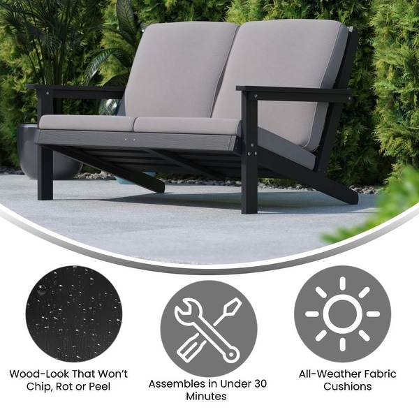 AllWeather Poly Resin Adirondack Loveseat and Cushions