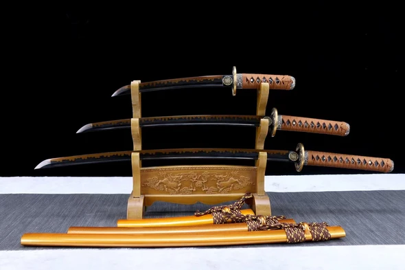 Jun Yi Katana Set, Katana, Wakizashi, and Tanto Sword,Japanese Samurai Sword,Real Katana,Handmade sword,T10 Steel Clay Tempered With Hamon
