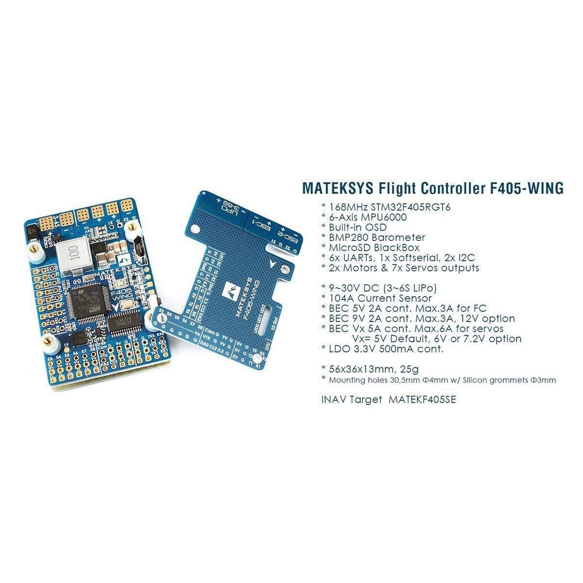 Matek F405 Wing Flight Controller F4 FC Built in OSD Bec Current Sensor on Board