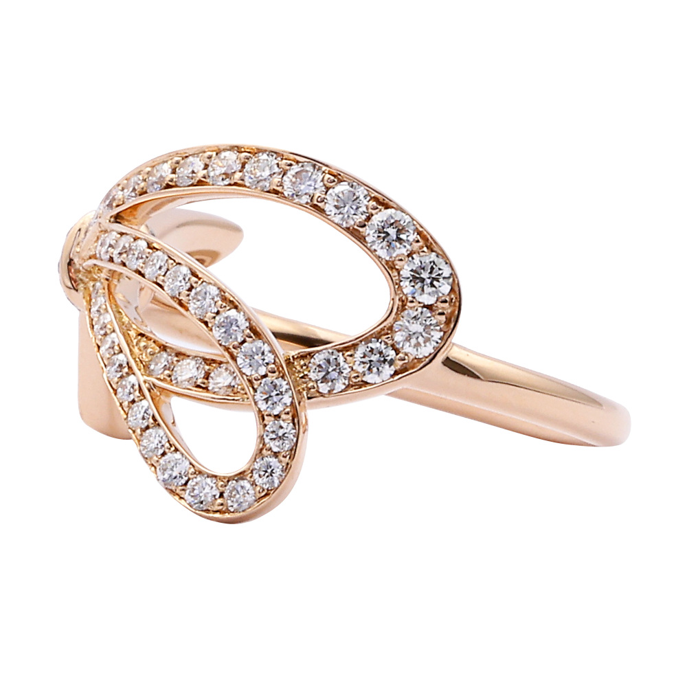 Tiffany & Co. Bow Ribbon Diamond Ring 18K Rose Gold