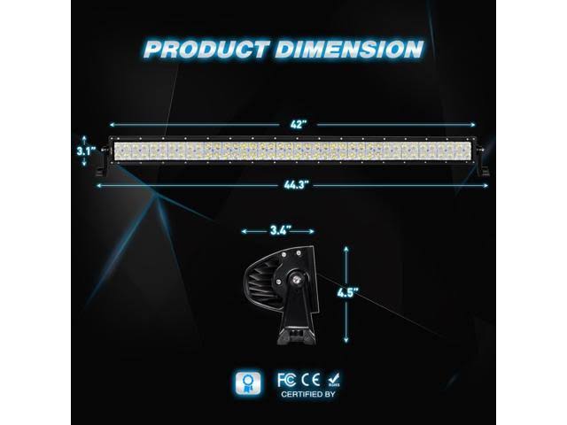 Nilight 42 inch 240W Spot Flood Combo LED Light Bar 2pcs 4 inch 18W Flood LED Fog Lights with Off Road Heavy Duty Wiring Harness