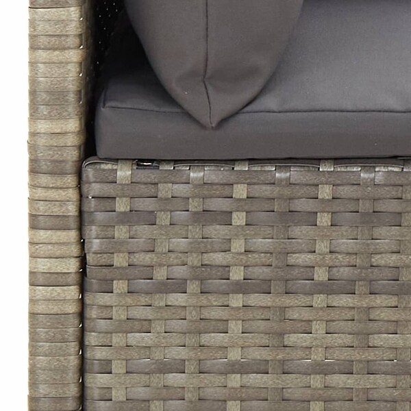 vidaXL 5 Piece Patio Lounge Set with Cushions Gray Poly Rattan