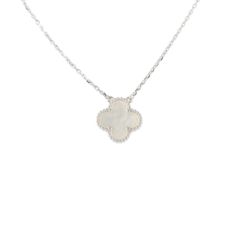 Van Cleef & Arpels Vintage Alhambra Necklace 18K White Gold Mother of Pearl VCARF48700
