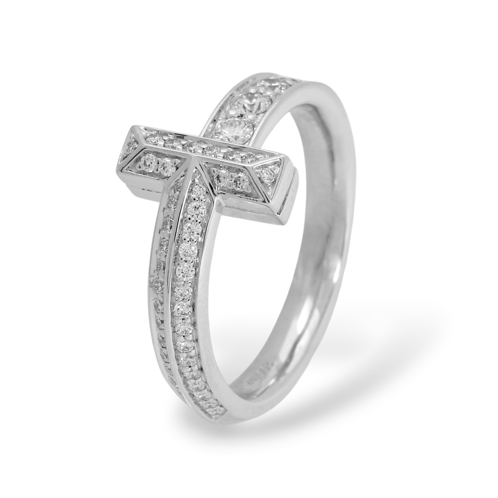 Tiffany & Co. Tiffany T Ring 18K White Gold Diamond 73125987