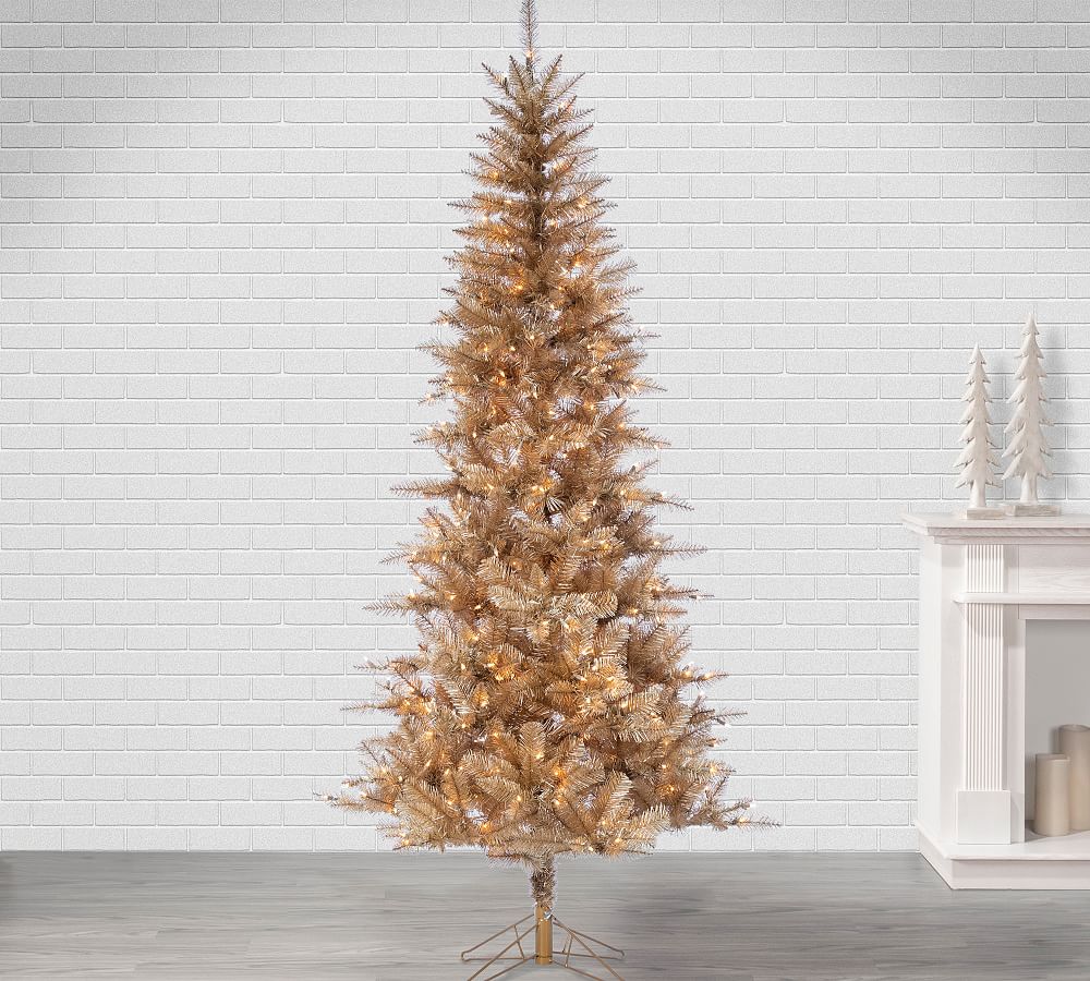 Lit Tuscany Tinsel Faux Christmas Trees  sgtnighsdesigns