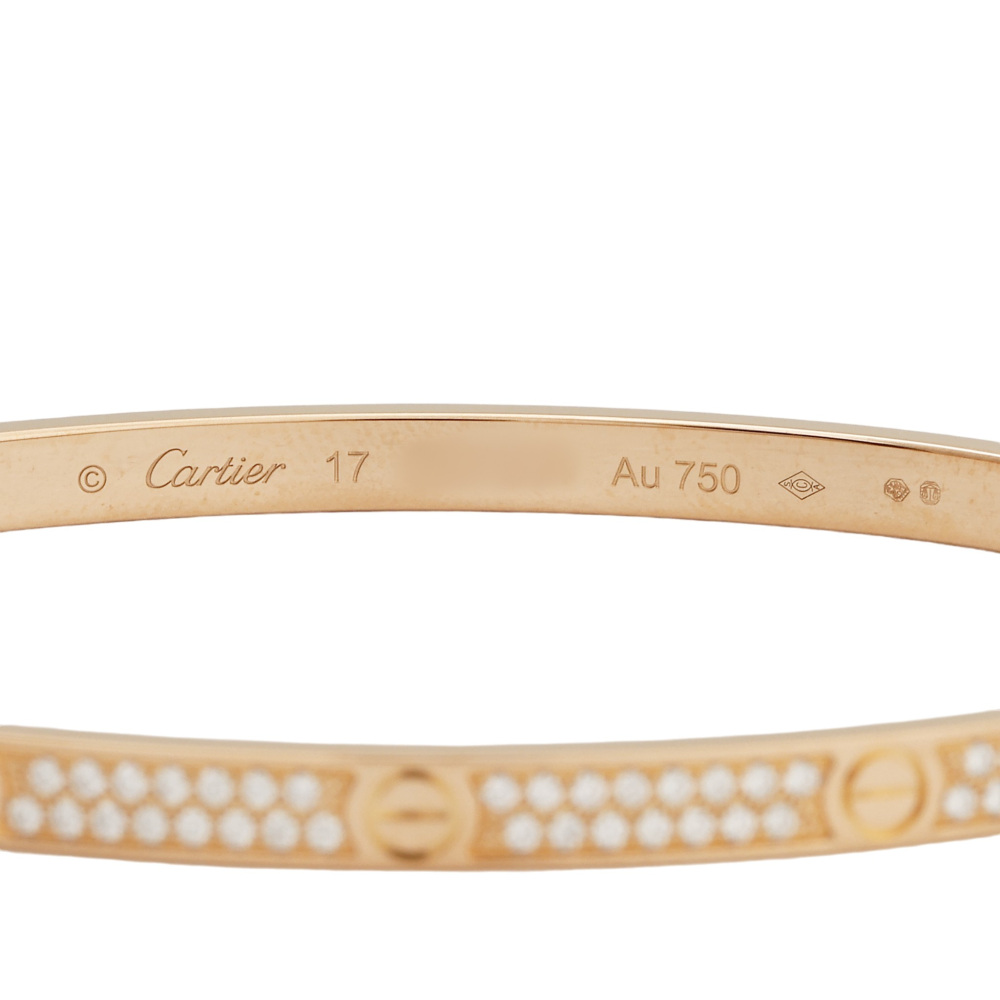 Cartier Love Bracelet 18K Rose Gold Diamond