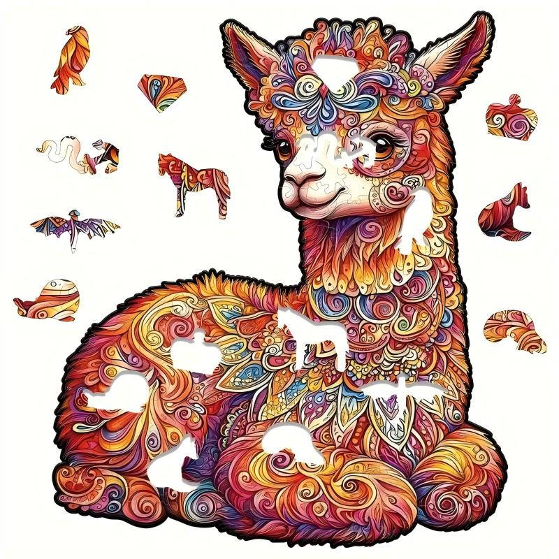Animal Wooden Puzzle-Lovely alpaca