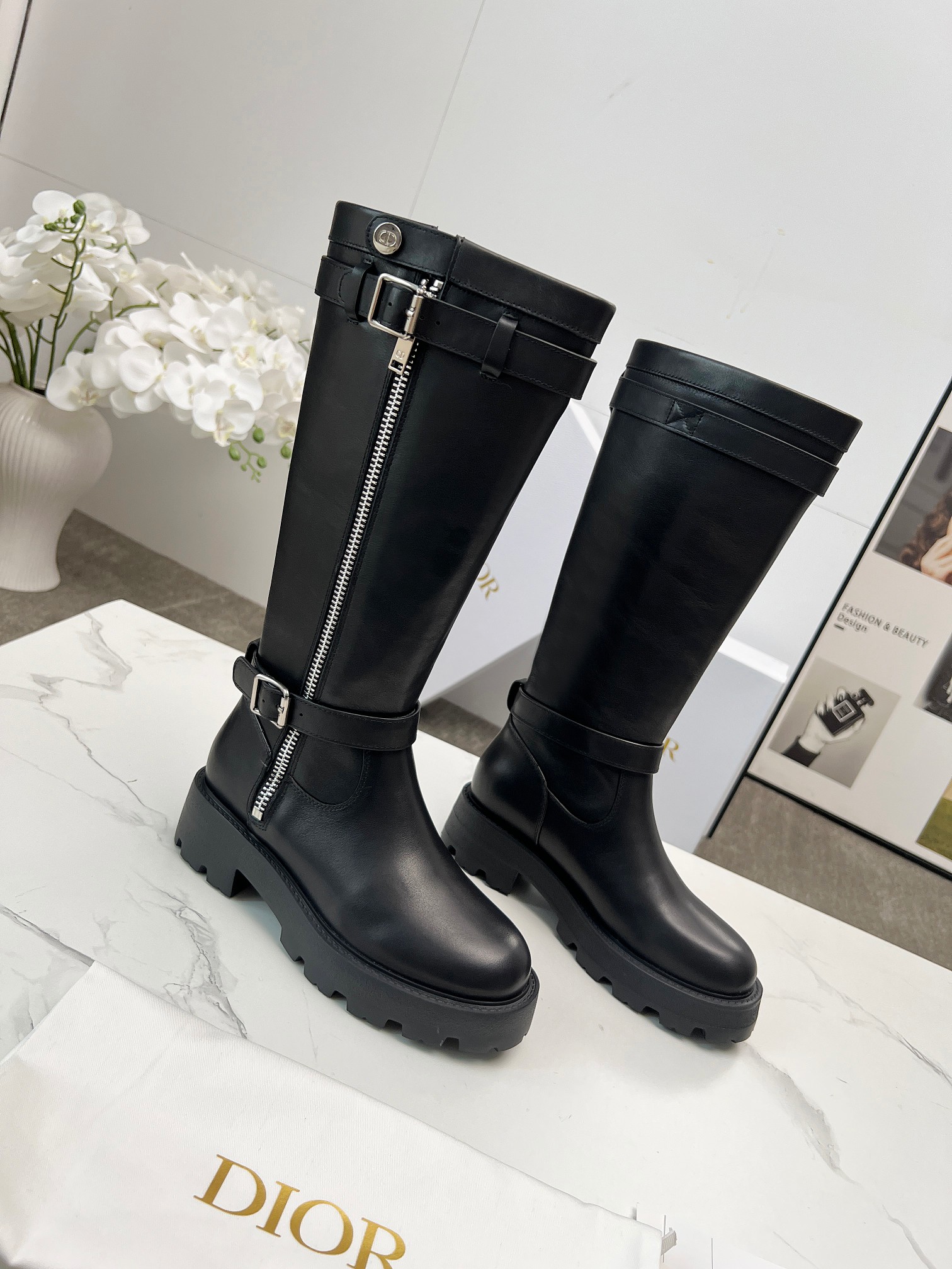Dior retro British style brogue new knight boots - cnluxepick