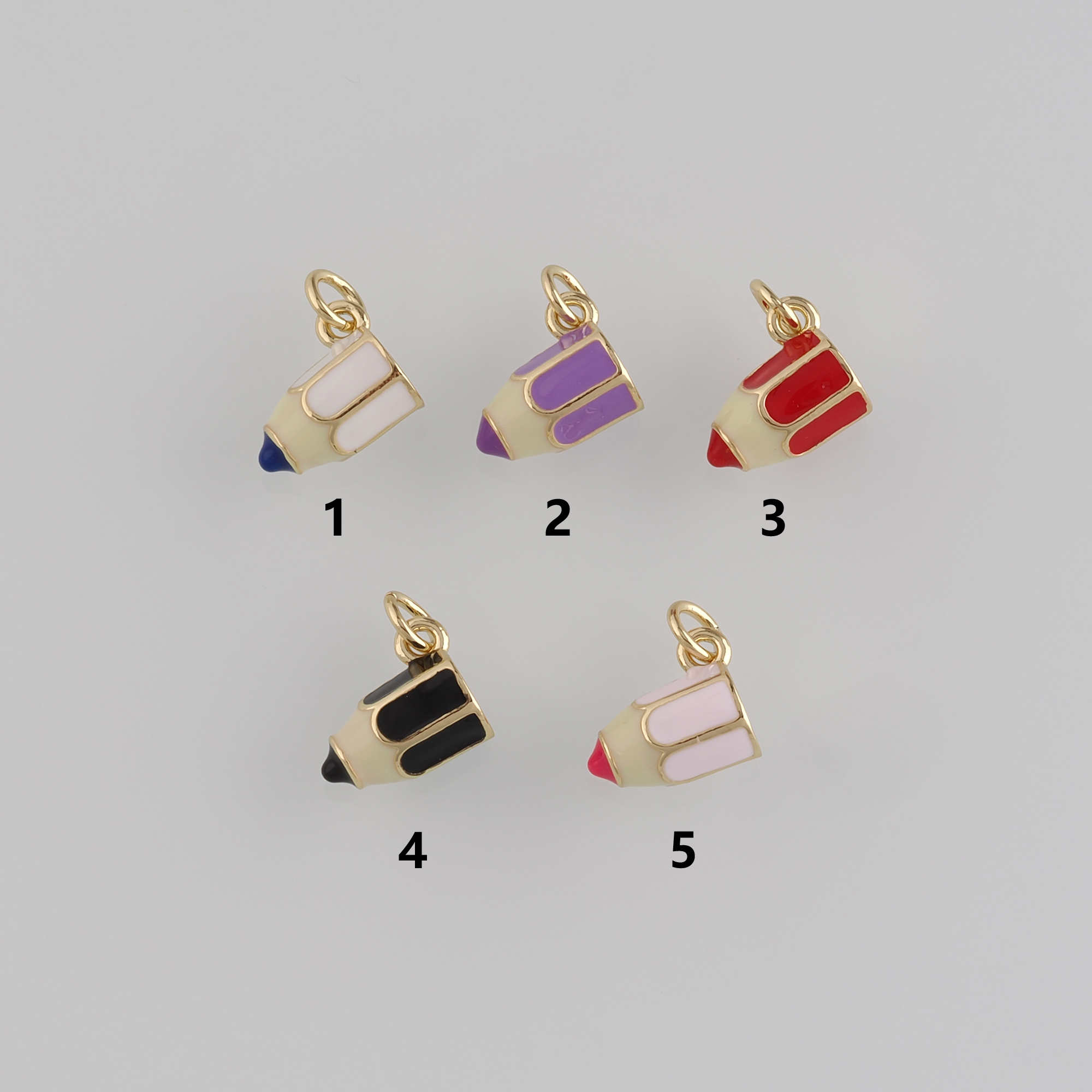 18K Gold Filled Pen Pendant,Enamel Pen Chamr Earrings Necklace for DIY Jewelry Making Supply