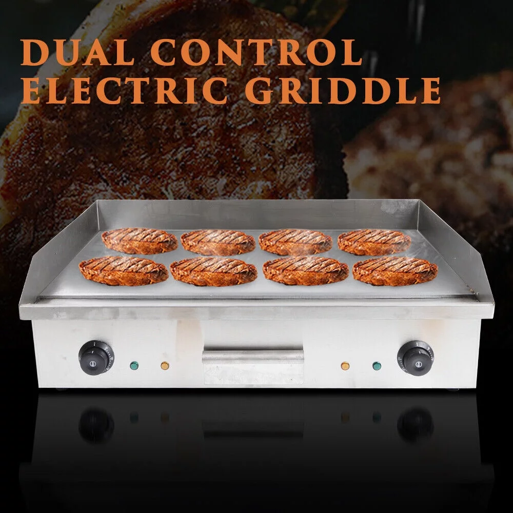Miumaeov 29inch Commercial Electric Countertop Griddle Stainless Steel Flat Top Grill BBQ Hot Plate 50°C to 300°C Adjustable 4400W 110V