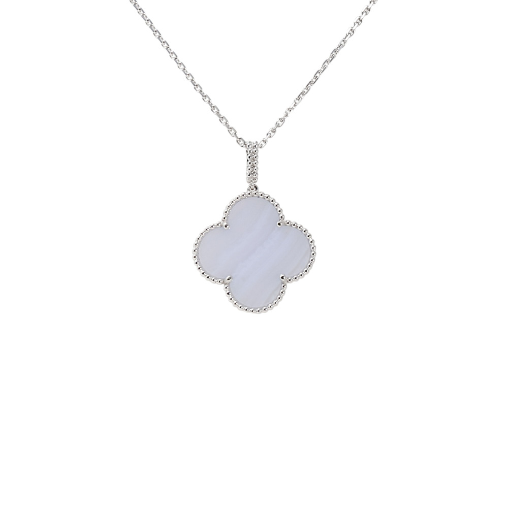 Van Cleef & Arpels Magic Alhambra Necklace 18K White Gold Chalcedony VCARP6L900