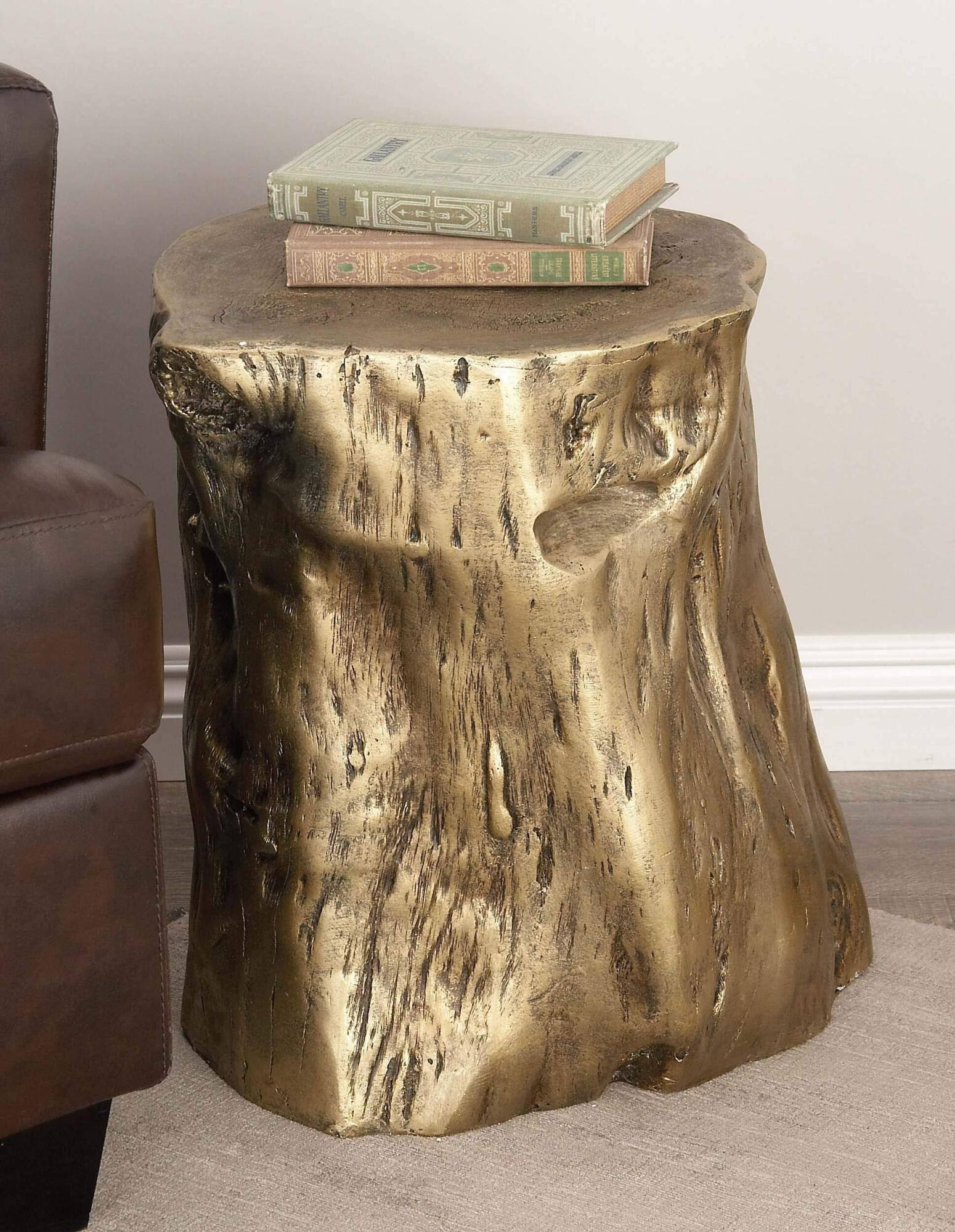 furniturelight Fiberglass Foot Stool, Pale Gold
