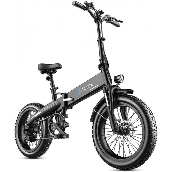 Folding Electric Bike for Adults 48V 500W 20″ 4.0 Fat Tire E Bike 28Mph 7 Speed Beach Mountain Bike LCD Display 10.4Ah Lithium Battery