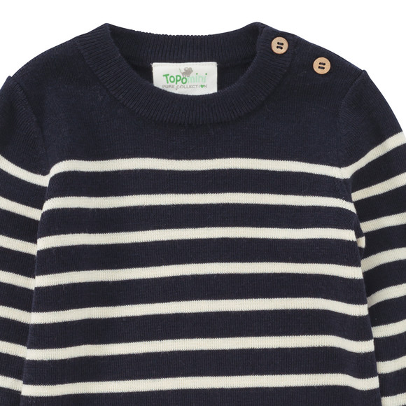 Topomini Pure Collection Baby Woll-Strickpullover mit Streifen