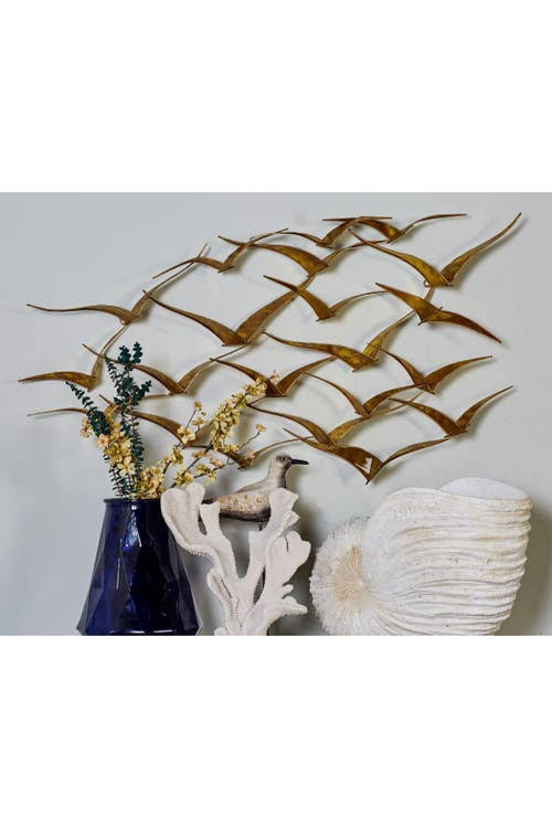 Beautiful Patterned Metal Flocking Birds Decorative