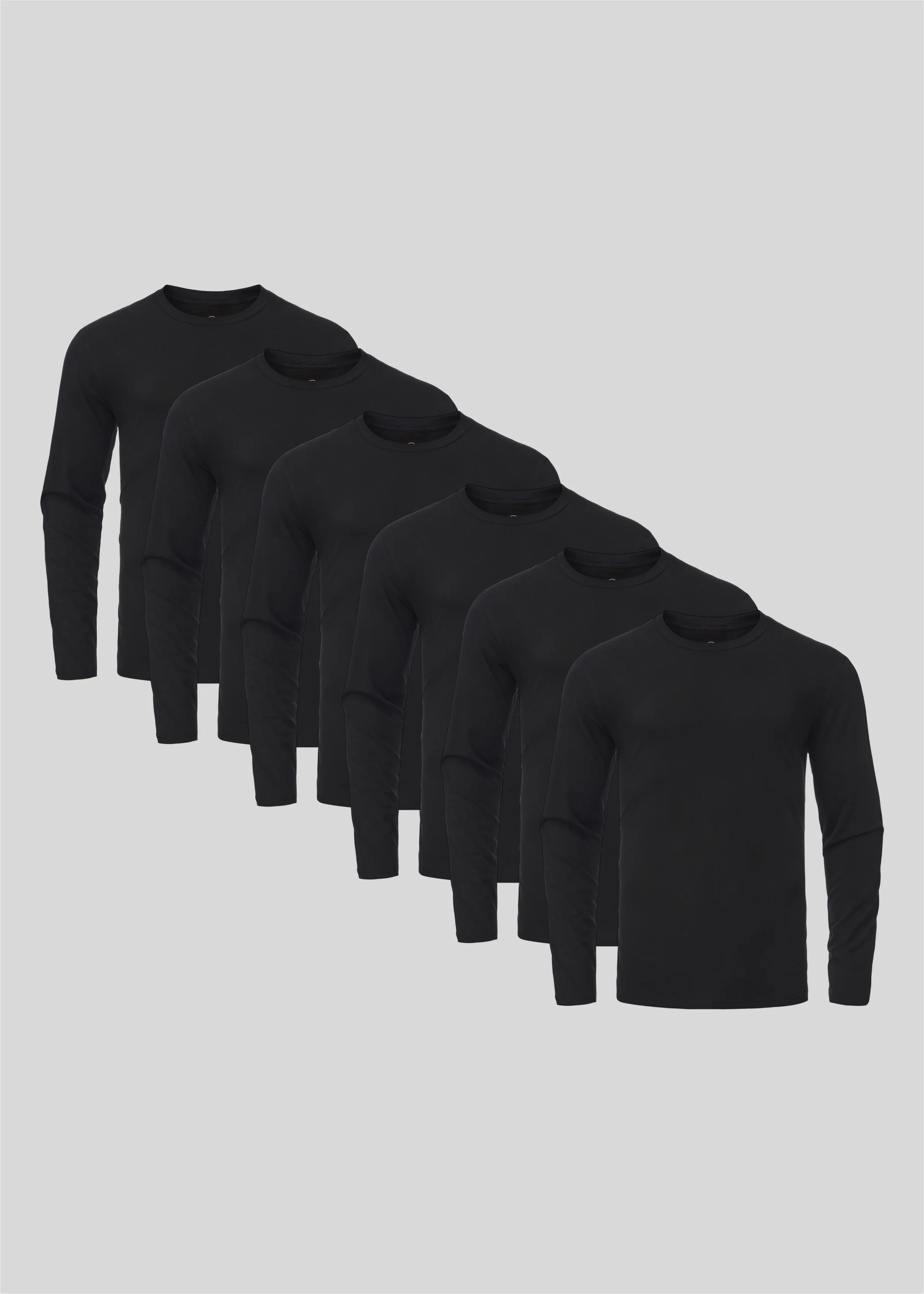 Schwarze Langarmshirts 6er-Pack