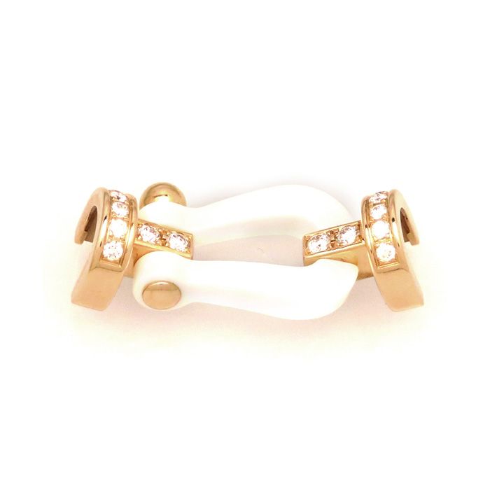 FRED Force 10 Diamond Buckle Only Bracelet 18K Rose Gold & Ceramic