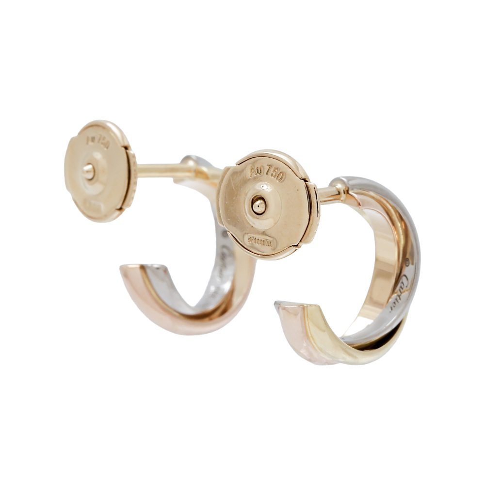 Cartier Trinity Earrings Tri-Gold B8017100