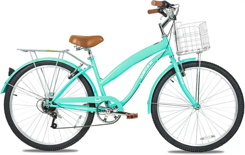 WEIZE 26-Inch Beach Cruiser – 7-Speed Comfort Bike for Adults