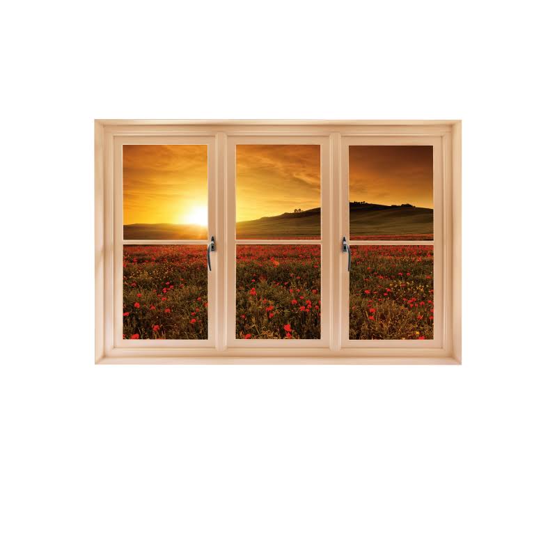 Fathead Wall Decal, Poppy Field at Sunset, Tuscany Instant Window